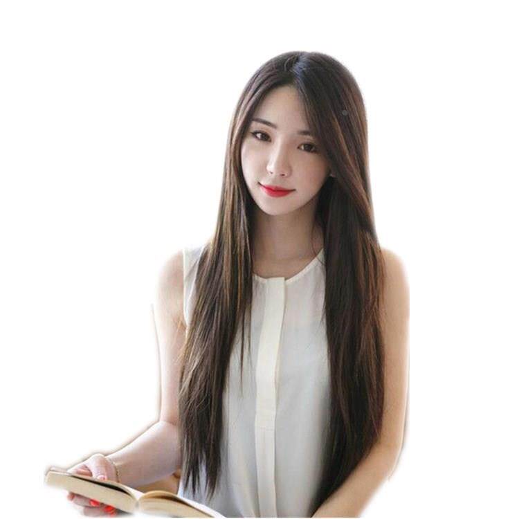 日韩时尚假发中分女发型 修脸神器 假头发欧美质量长直发礼物