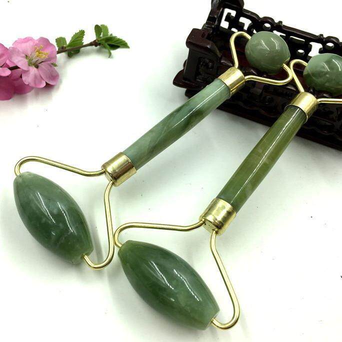 天然玉石器 岫玉滚轮 脸部按摩器 面部棒玉推礼物