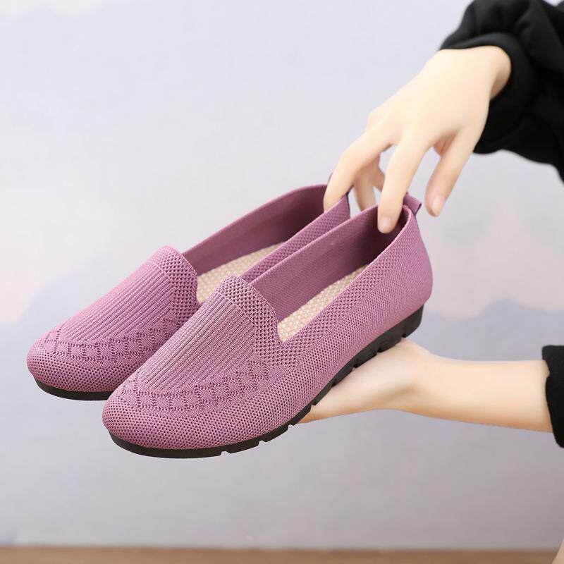 外贸春秋女鞋休闲时尚帆布鞋飞织软底平底透气老北京布鞋礼物