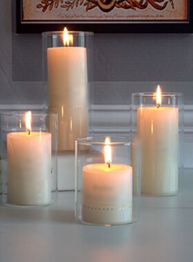 创意透明玻璃杯婚礼路引花瓶家居装饰香薰蜡烛台杯玻璃摆件不含盖