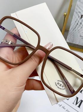 新款磨砂咖啡框TR90防眼镜 同款素颜近视平光眼镜30051