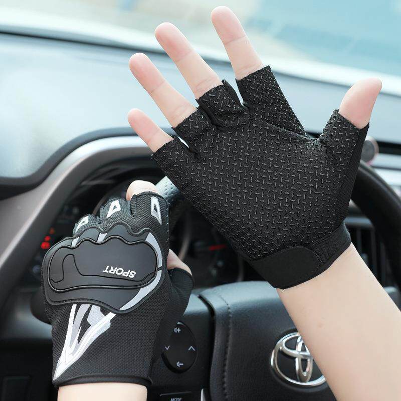 运动骑行手套男女士春夏季露指薄款防晒摩托车送外卖骑手全指礼物