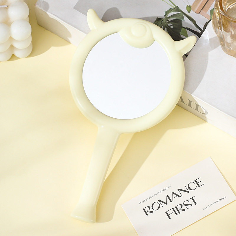 喜羊羊手持化妆镜大号可爱卡通随身便携手柄小镜子可印刷工厂定制