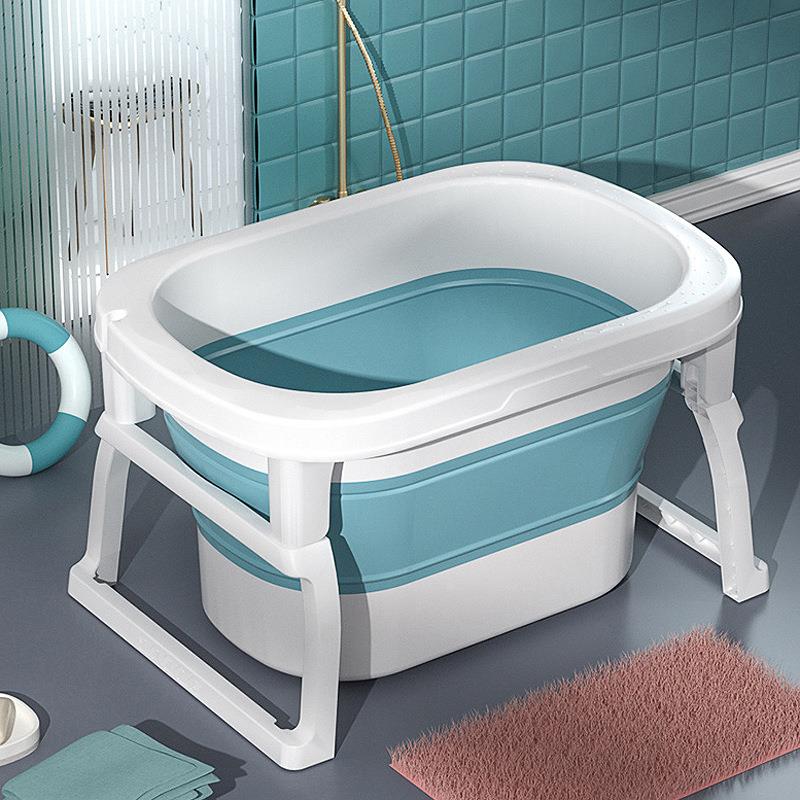 婴幼儿洗澡游泳加厚浴桶 可拆卸浴凳可折叠宝宝洗浴桶