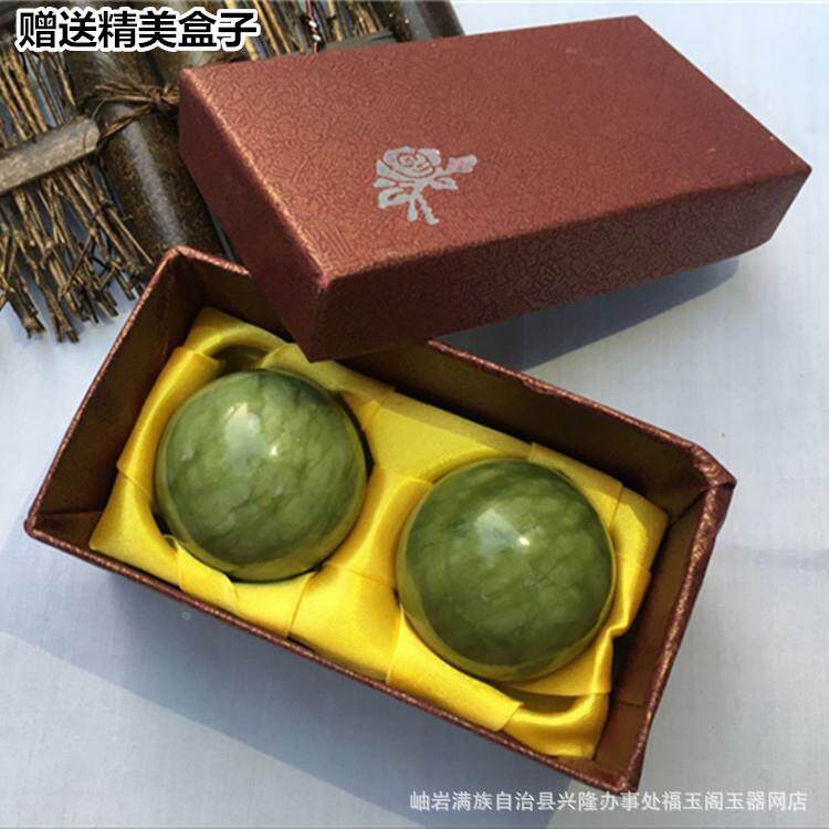 直销玉器 玉石手球 精美岫玉手球 款式新颖别致 保健球礼物