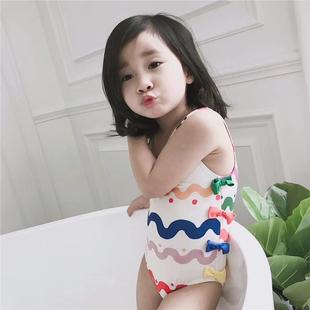 儿童泳衣女孩连体防晒女童可爱游泳衣韩国小孩1 3岁宝宝泳装