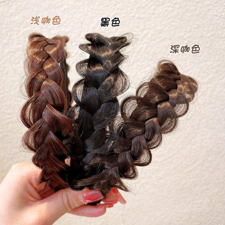 鱼骨辫假发增高颅顶发箍麻花辫子头箍网红编发带防滑盘发神器礼物