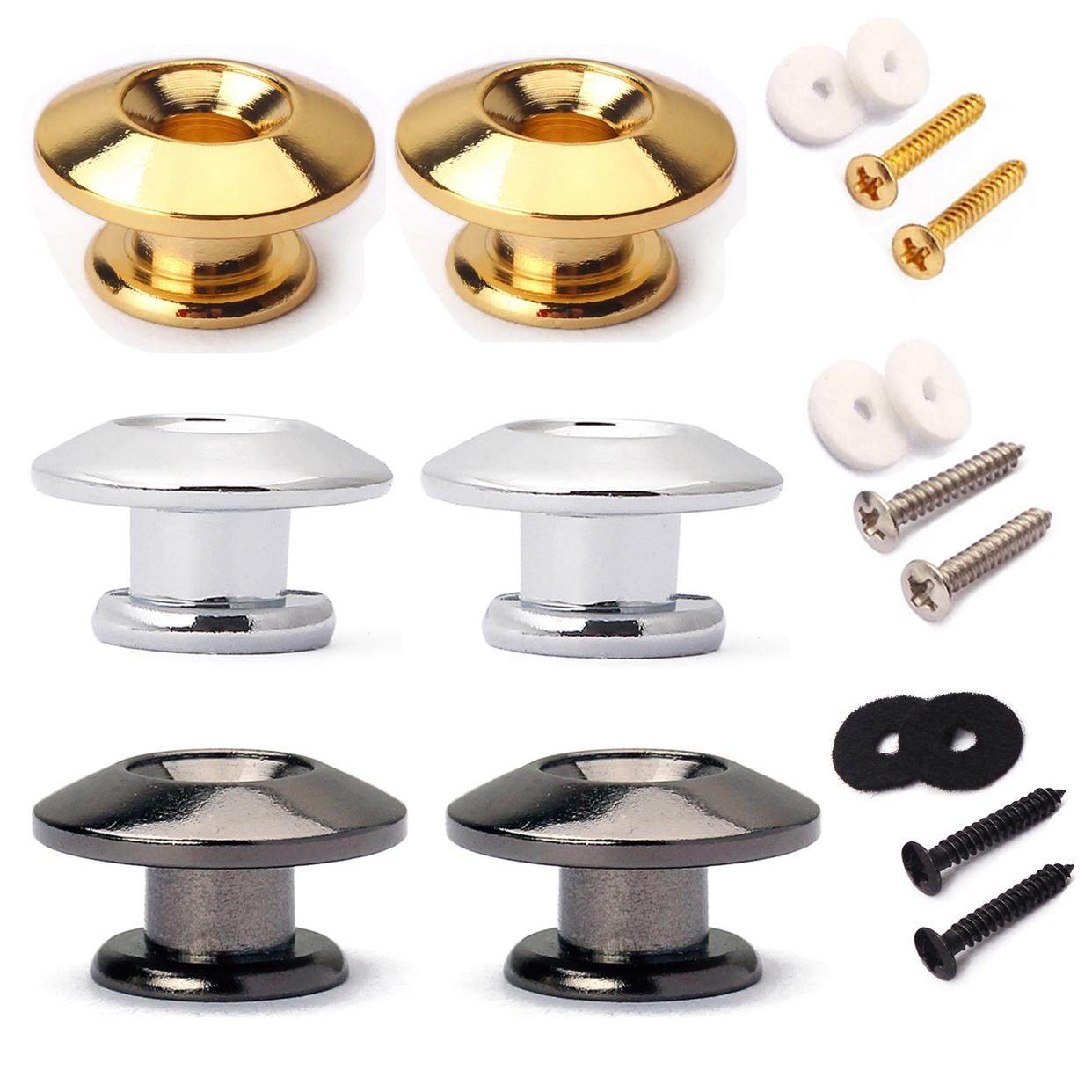 2个 吉他背带扣 金属背带扣 蘑菇头背带扣 防滑背带扣 配螺丝垫片