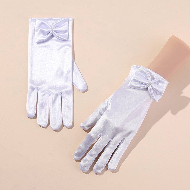 婚纱手套新娘简约蝴蝶结短款森系法式复古公主结婚宴会晚礼服配饰