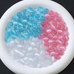 6-12mm散珠 DIY编织手链发饰猫眼串珠古风琉璃珠饰品配饰