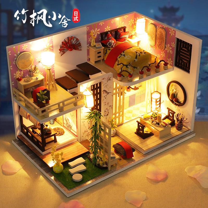 佳特diy小屋竹枫小舍益日式阁楼别墅模型木质拼图创意生日礼物女