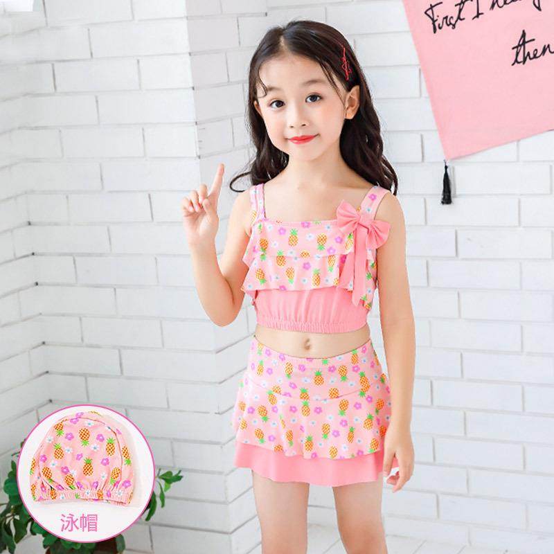 儿童泳衣女孩分体泡温泉新款小童中大童宝宝比基尼网红游泳衣泳装