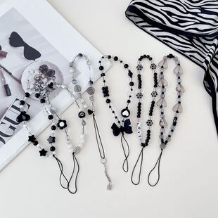 冷淡风暗黑系列潮酷手机链酷黑之心手机挂绳时尚百搭ccd相机挂链