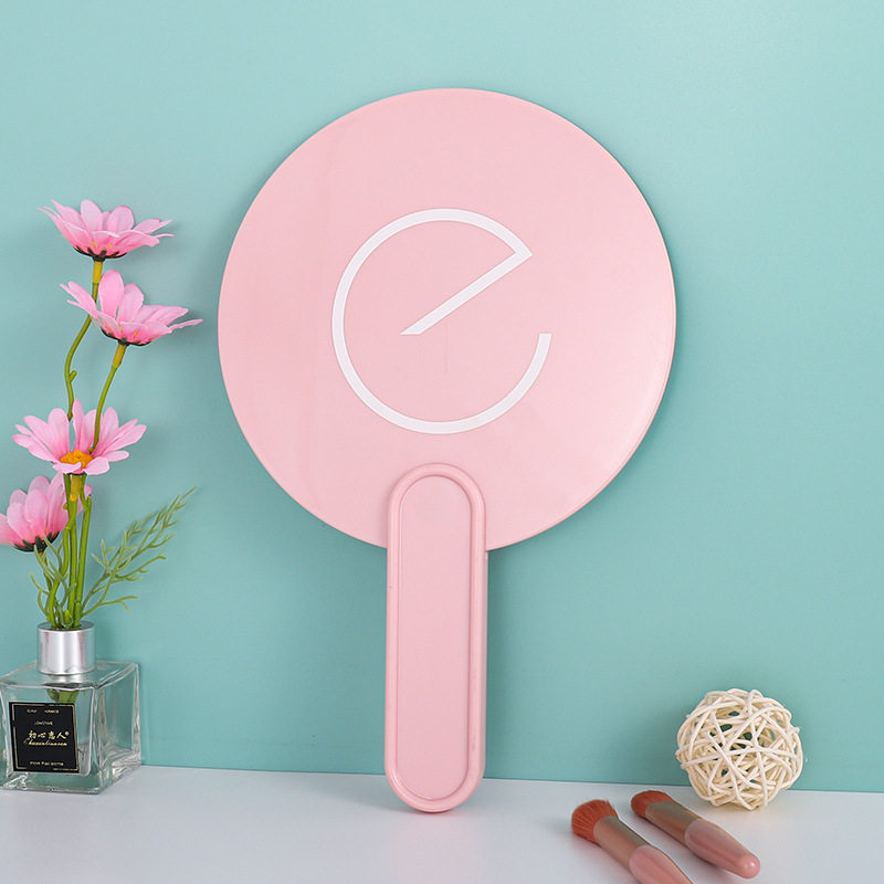 创意新款化妆镜大号手持圆镜可印logo手柄镜出口外贸礼品镜子定制