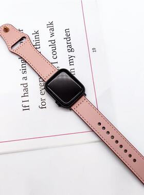 适用于versa1/2手表表带男 iwatch皮革表带卡扣外贸
