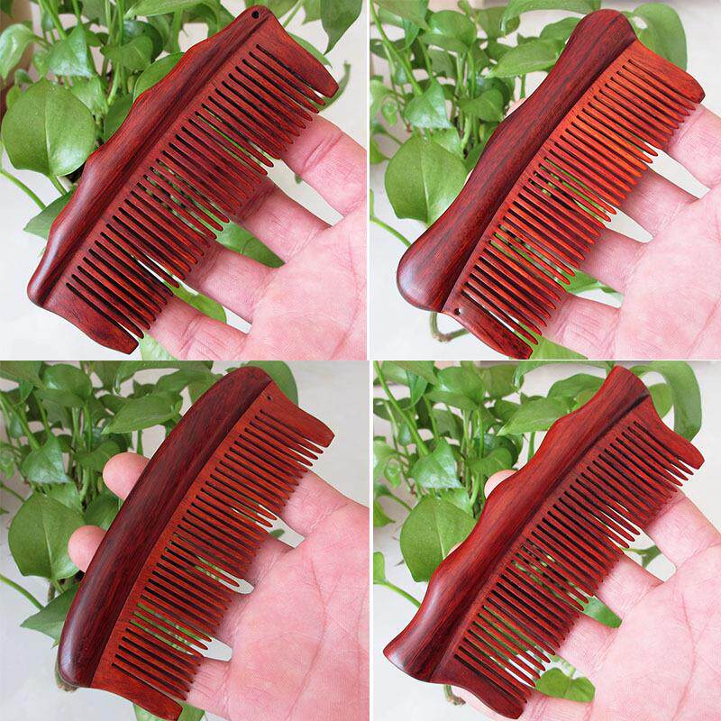 紫檀木梳榫卯拼接密齿木梳加厚古风婚庆梳子美发梳顺发梳檀木礼物