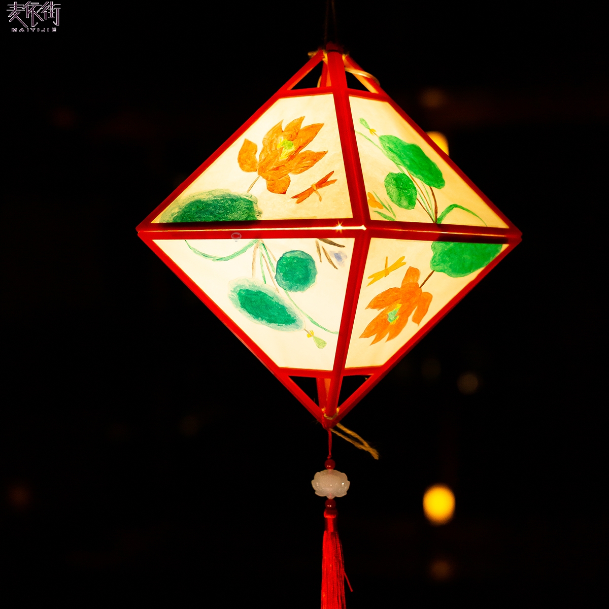 中秋空白绘画纸灯笼diy线稿手绘儿童手工花灯手提发光