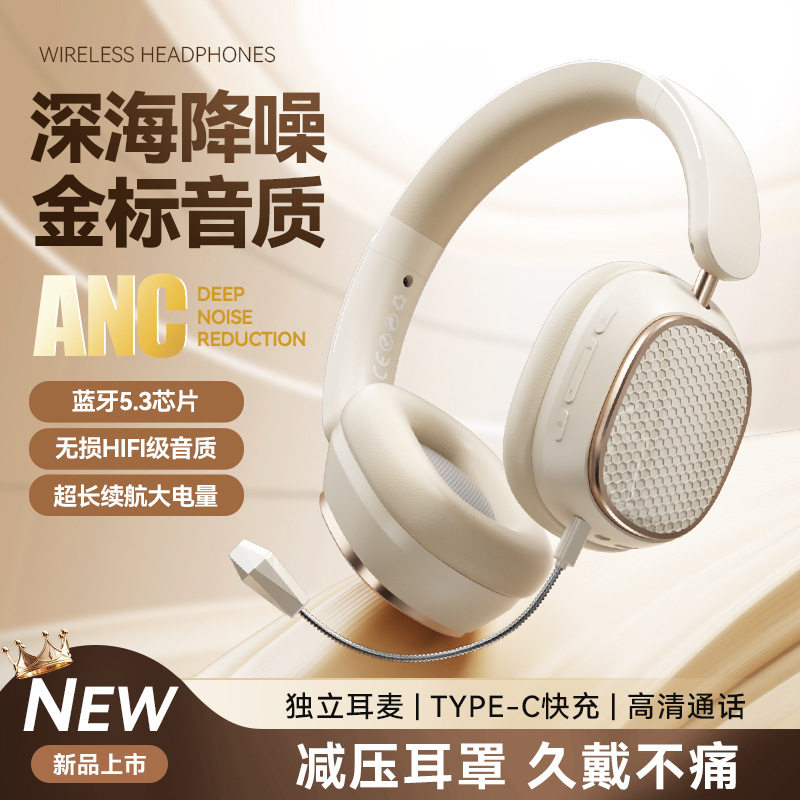 新款电竞游戏头戴式耳机无线蓝牙耳机ANC主动全包耳耳麦