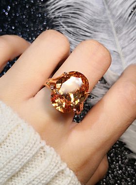 黄水晶百搭精致高档欧美