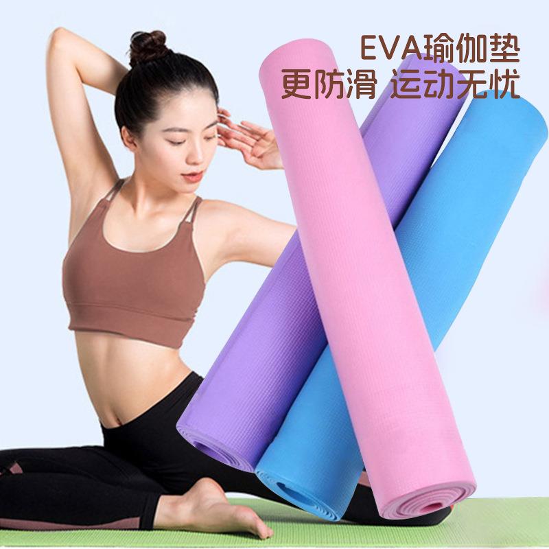 EVA瑜伽垫单色迷彩压纹3-10mm健身运动防滑防潮地垫环保EVA舞蹈垫