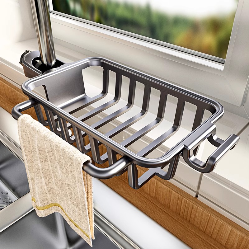 厨房水龙头置物架水槽抹布沥水篮
