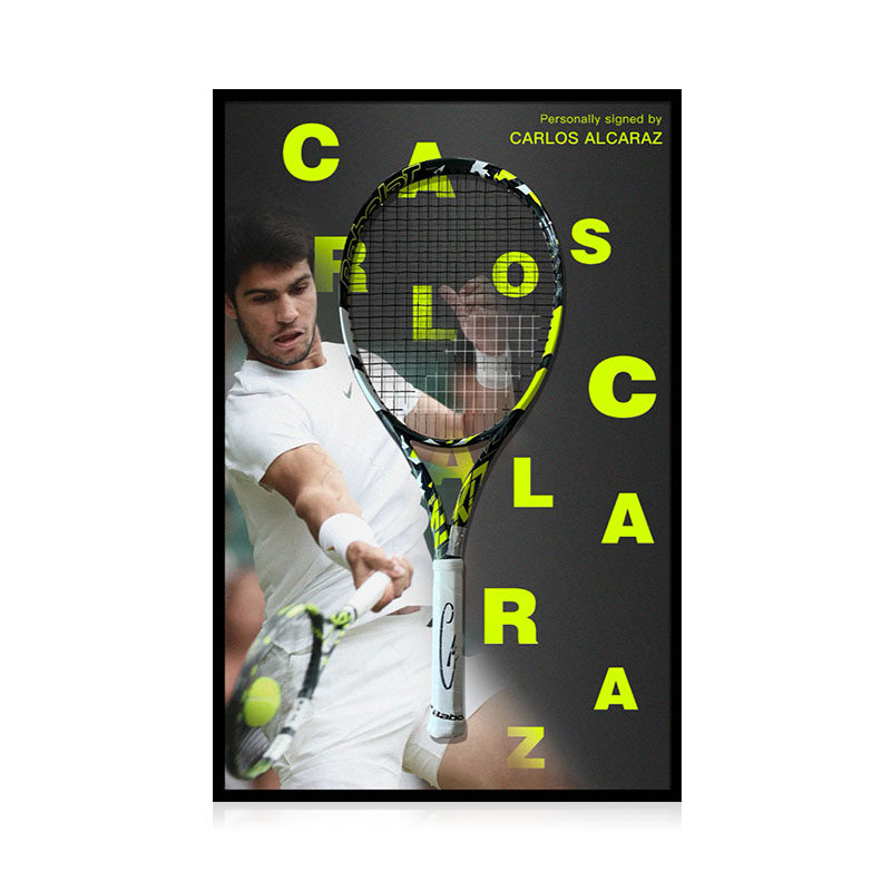 阿尔卡拉斯 2025法网男单冠军 亲笔签名 PA网球拍icons证书