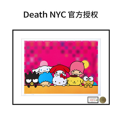 Death NYC限量亲签版画三丽鸥HelloKitty装饰画客厅女生房间挂画