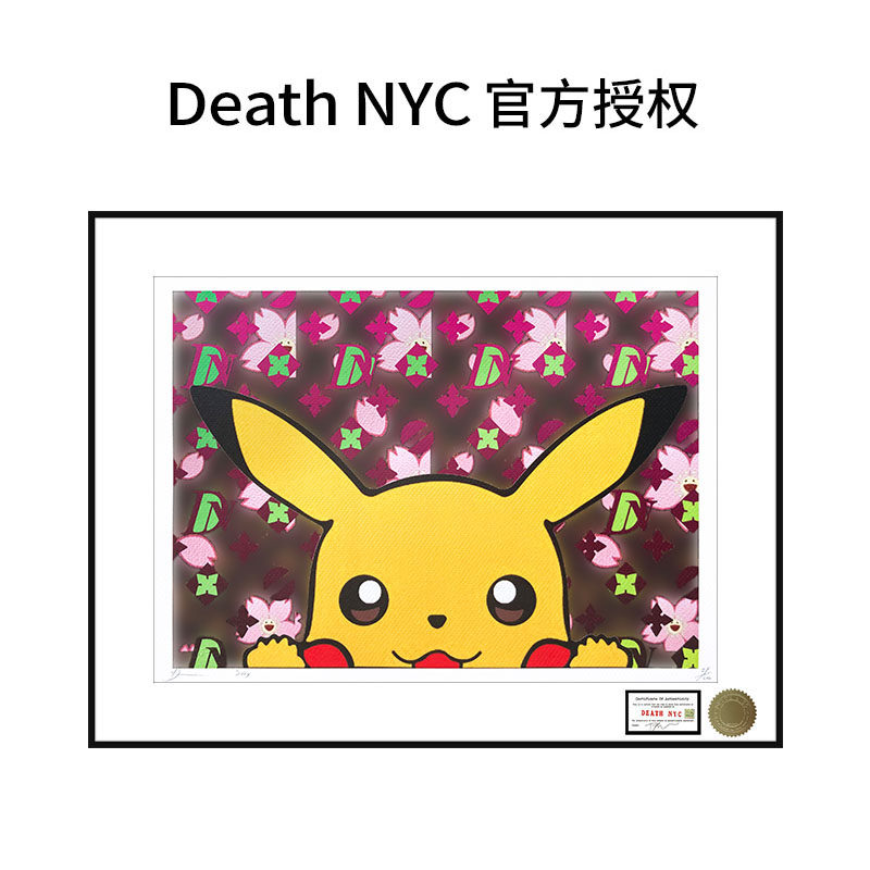 DeathNYC版画皮卡丘村上隆樱花