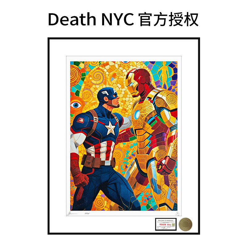 美国队长钢铁侠装饰画房间挂画