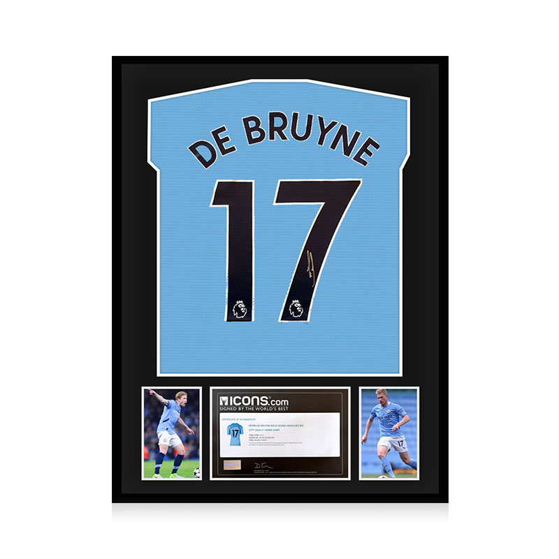 德布劳内亲笔签名曼城队球衣