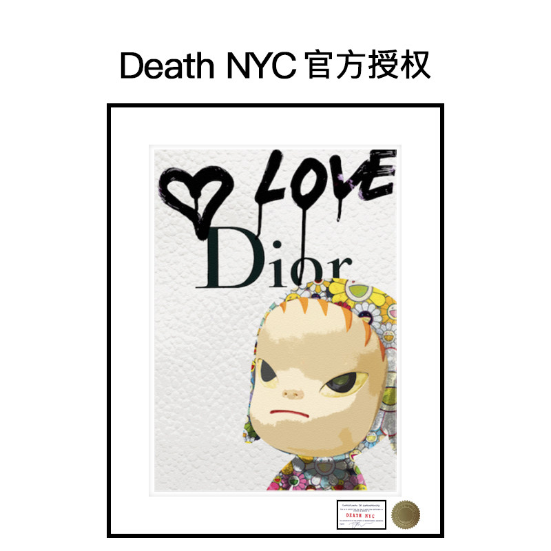 death nyc官方授权奈良美智娃娃 限量亲签潮流版画  正品保真装饰