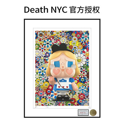 DeathNYC亲签限量版画哭娃装饰画crybaby太阳花客厅卧室挂画