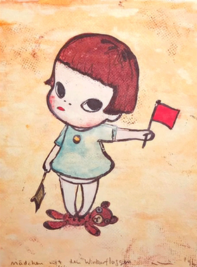 奈良美智官方限定海报女孩与小狗
