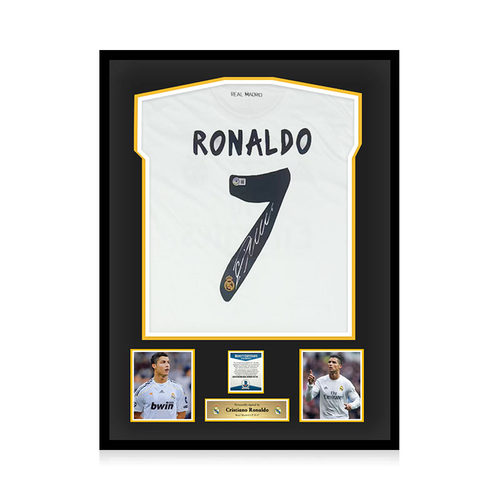 C罗罗纳尔多亲笔签名欧冠球衣