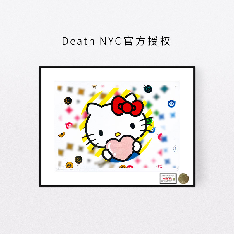 DeathNYC亲签限量版画凯蒂猫潮流装饰画hellokitty客厅卧室挂画