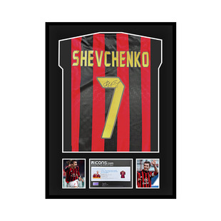 正品舍甫琴科亲签球衣1996赛季AC米兰主场球衣 icons证书精装裱