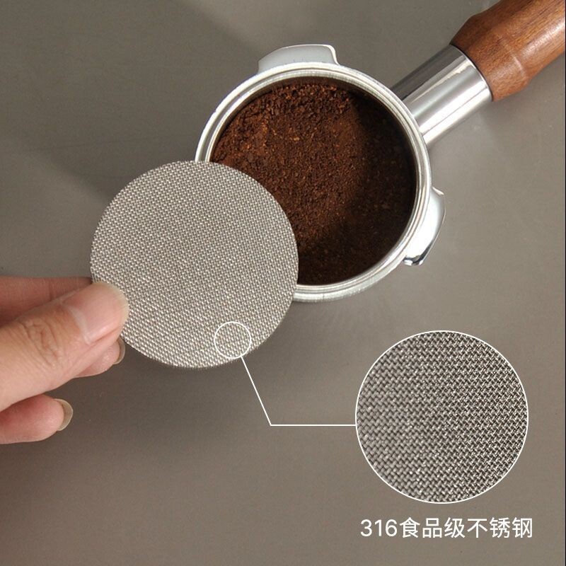 二次分水网咖啡机手柄粉饼隔水垫粉碗不锈钢滤片51/53/58mm过滤网图片