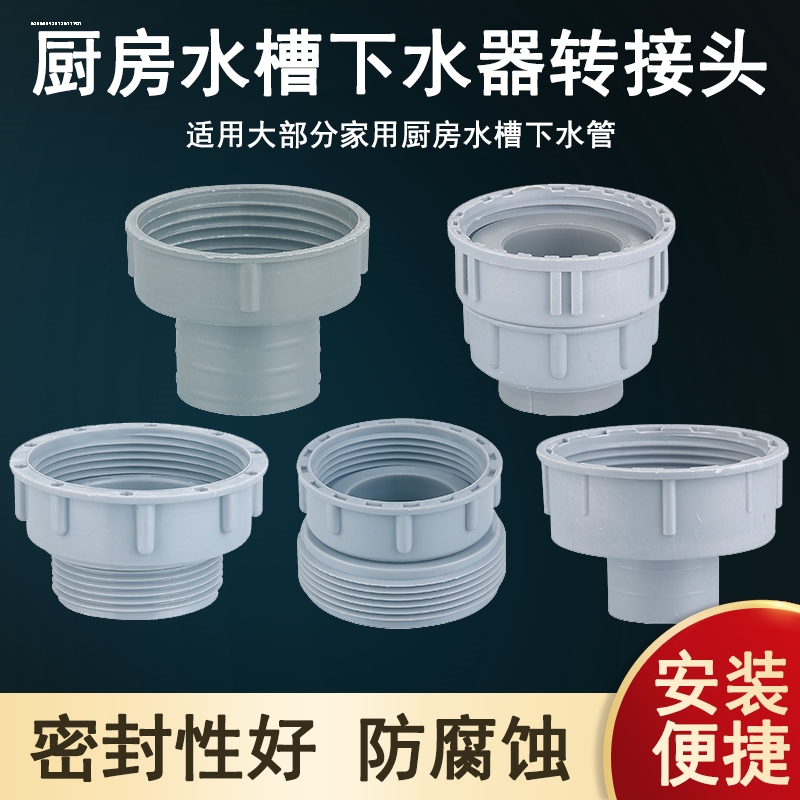 厨房水槽下水管接头内螺纹45mm转58mm外螺纹变径30/32mm内径软管