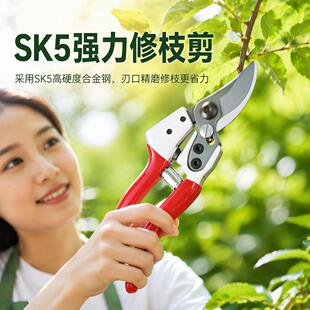 佐川田SK5强力修枝剪园艺剪刀锋利耐用省力果树枝剪专业修剪工具