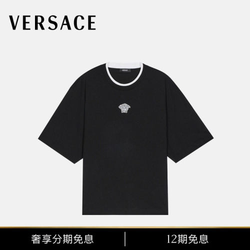 VERSACE/范思哲 男士Medusa刺绣短款T恤