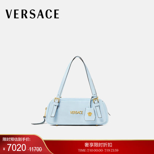 【季末优惠】VERSACE/范思哲 女士Versace Tag保龄球单肩包