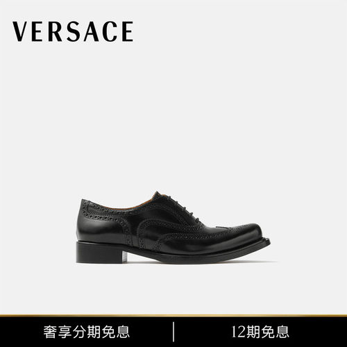 【12期免息】VERSACE/范思哲 男士Maverick皮革德比鞋