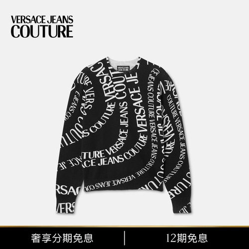 【12期免息】VERSACE JEANS COUTURE 男士印花棉质针织套头衫