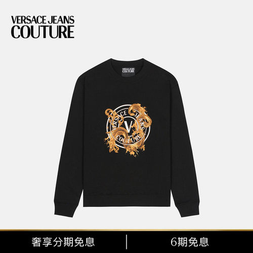 【6期免息】VERSACE JEANS COUTURE 男士印花棉质平纹针织运动衫