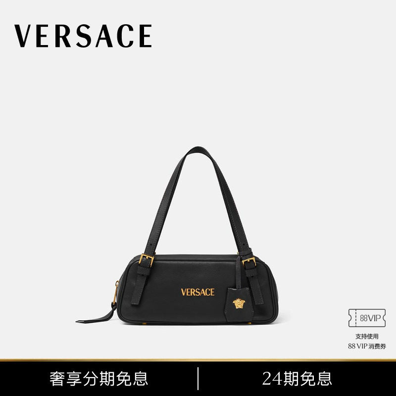【24期免息】VERSACE/范思哲 女士Versace Tag保龄球单肩包