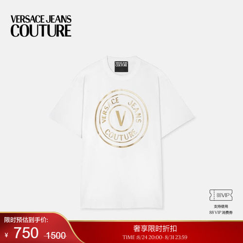 【季末优惠】VERSACE JEANS COUTURE 男士V-Emblem常规版T恤