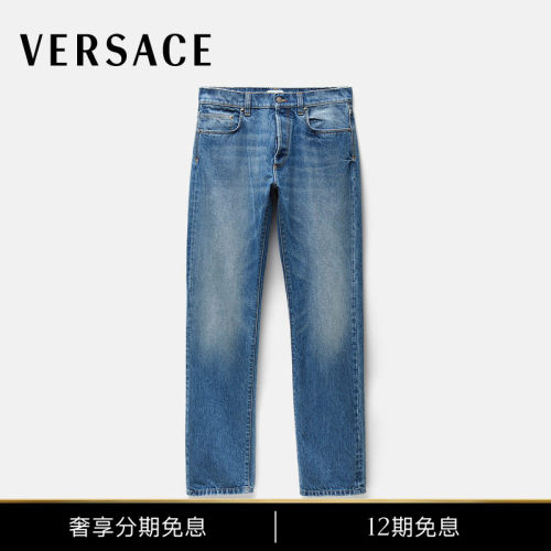 【秀场同款】VERSACE/范思哲 男士直筒牛仔裤