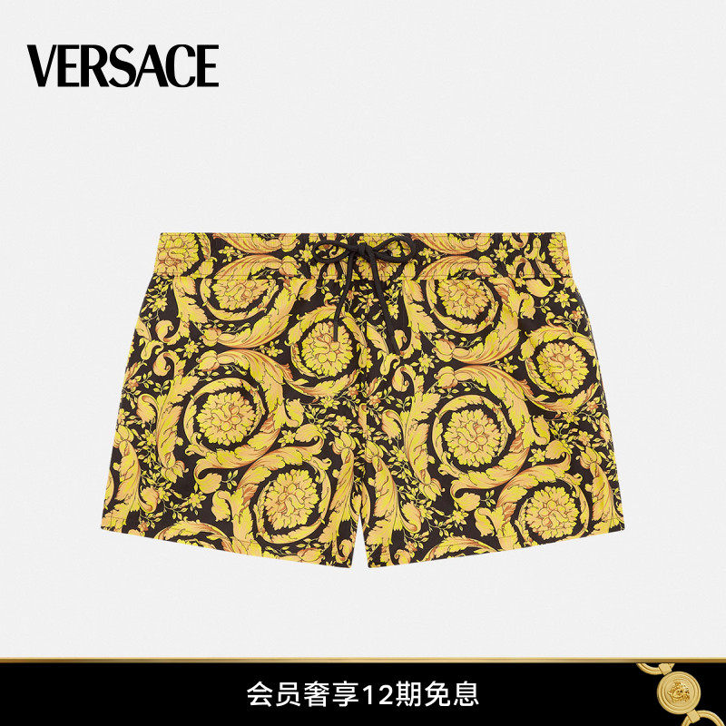 【12期免息】VERSACE/范思哲 男士BAROCCO印花短款泳裤休闲短裤