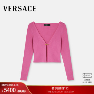 VERSACE 末优惠 范思哲 女士Safety 开衫 Pin罗纹针织修身 季