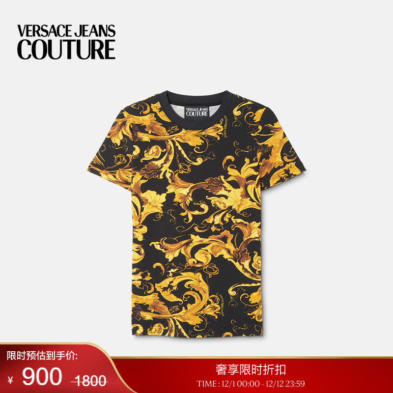 【季末优惠】VERSACE JEANS COUTURE Porcelain Barocco修身T恤